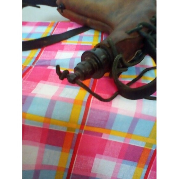 Handmade Bull Horn Drinking/Flask Leather Vintage - 11-1/2" - Picture 9 of 16